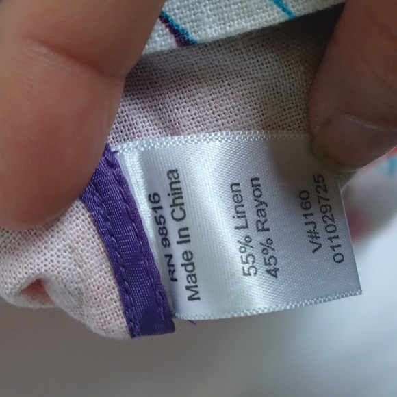 Coldwater Creek Multi Watercolor Floral Jacket Linen Blend Pockets, sz 10 - Picture 7 of 8